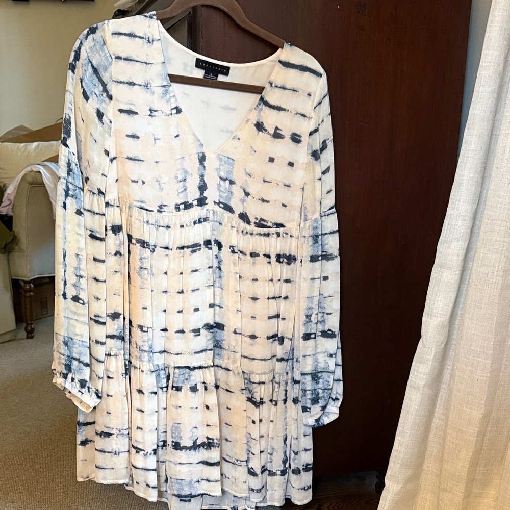 Sanctuary Blue and White Tie-Dye Dress